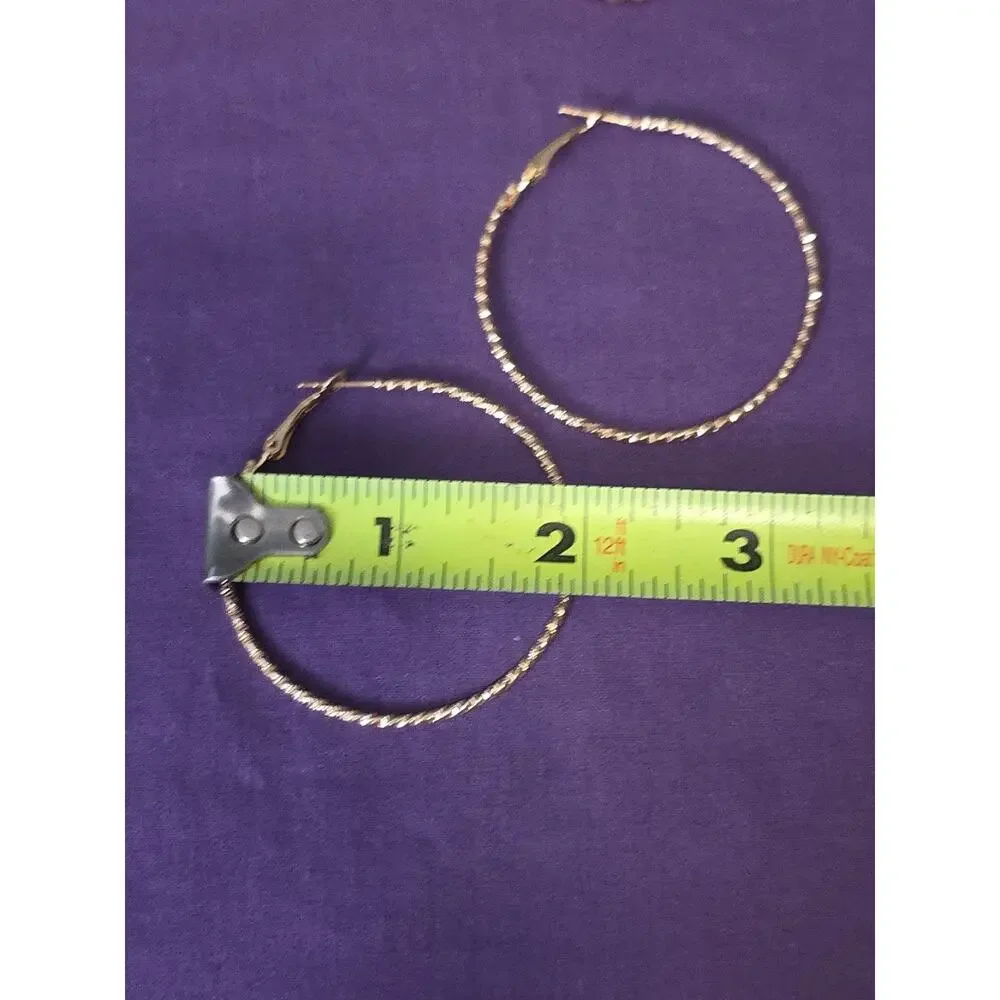 Catherine Malandrino Set Of Three Pairs Gold Tone Hoop Earrings 1.5